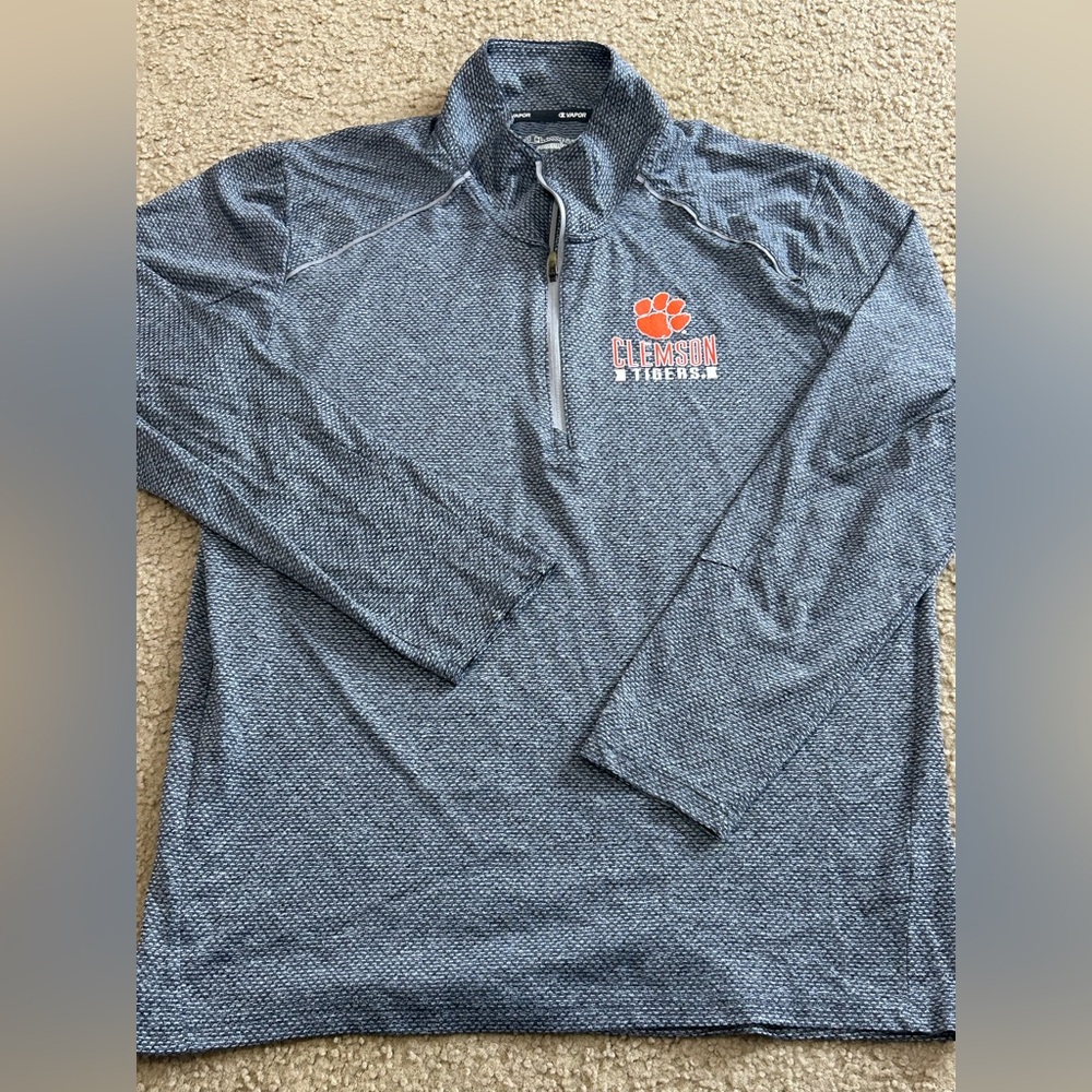 NCAA Clemson Tigers Gray Size Medium Champion Vapor PowerTrain 1/4 Zip Pullover - Picture 7 of 7